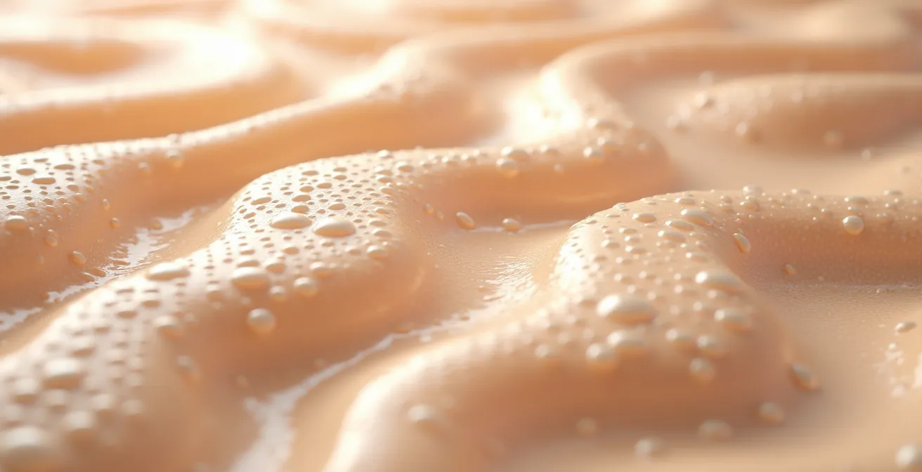 Detalle macro de etiqueta de ingredientes con lupa científica analizando componentes