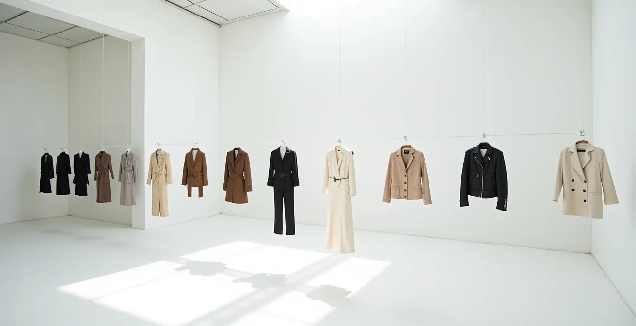 Composición minimalista mostrando la evolución temporal del estilo personal