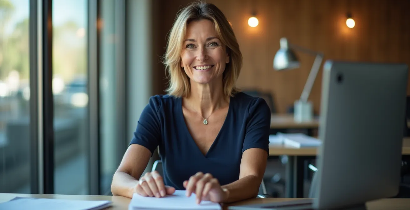 Comparación de movimiento entre falda recta y tubo en entorno de oficina