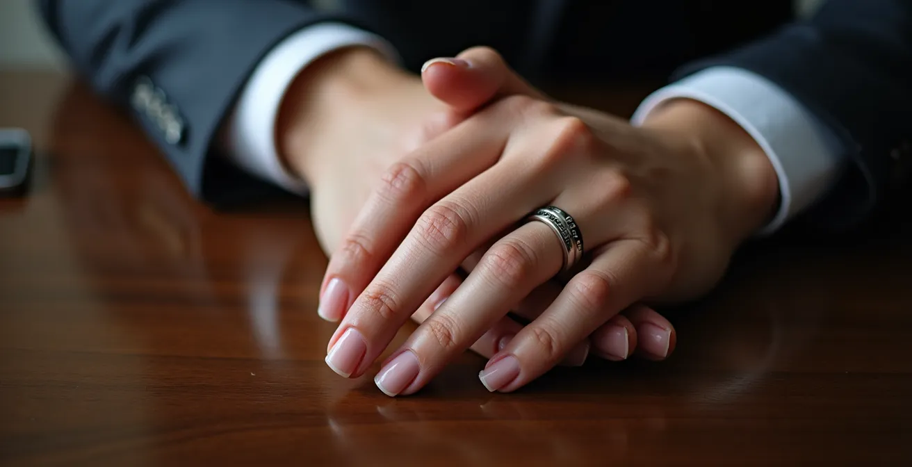 Detalle macro de manos cuidadas en gesto profesional con texturas naturales